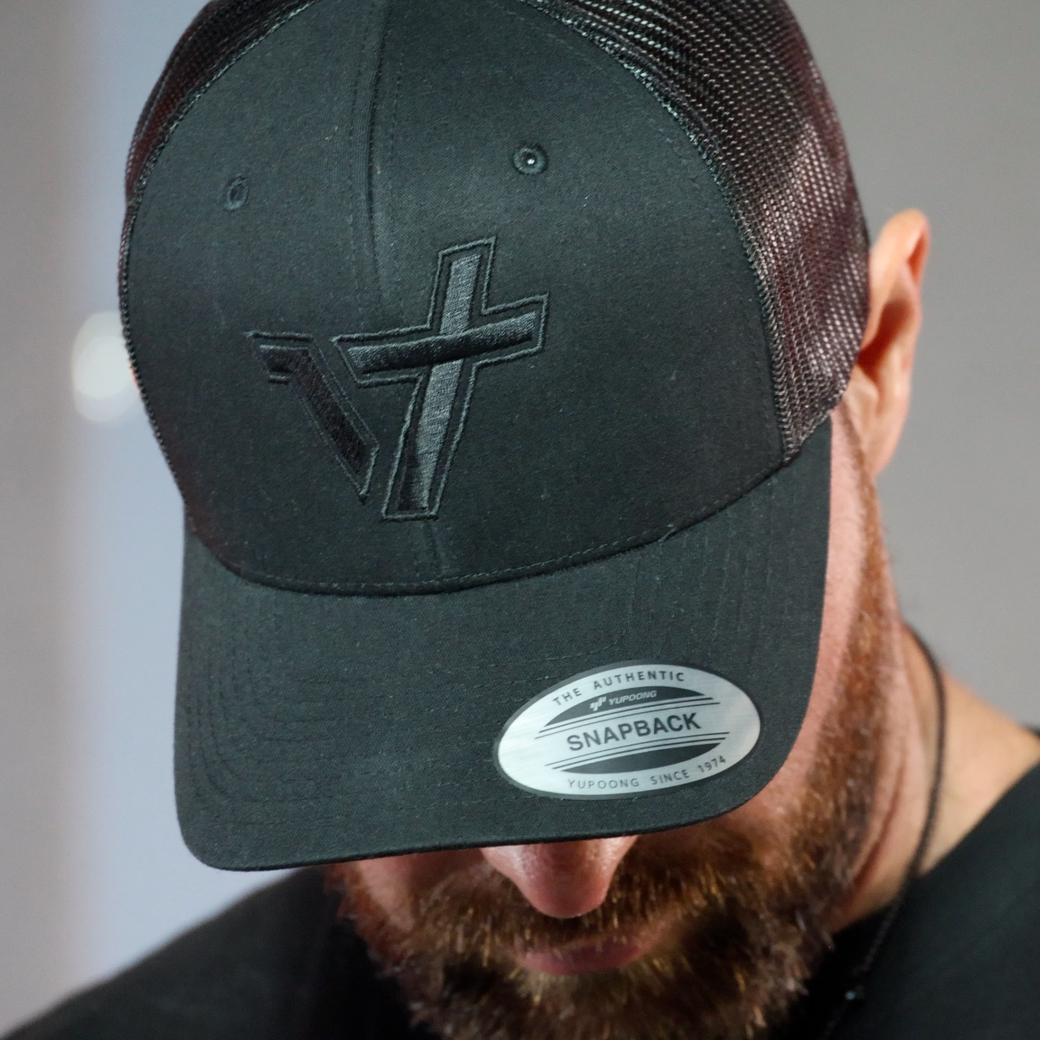 Iron Trinity Signature Snapback Cap // Mesh Back Embroidered Logo