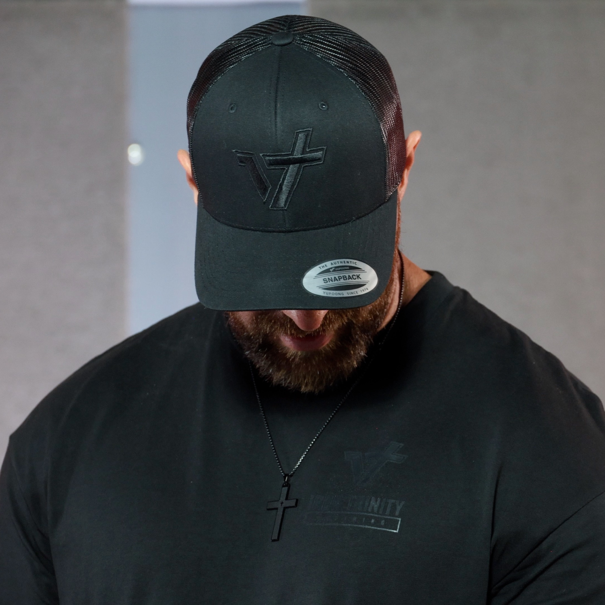 Iron Trinity Signature Snapback Cap // Mesh Back Embroidered Logo