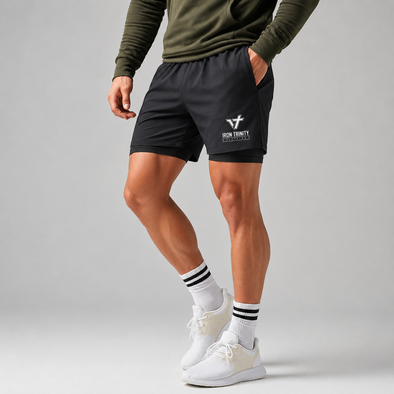Performance Double-Layer Sports Shorts