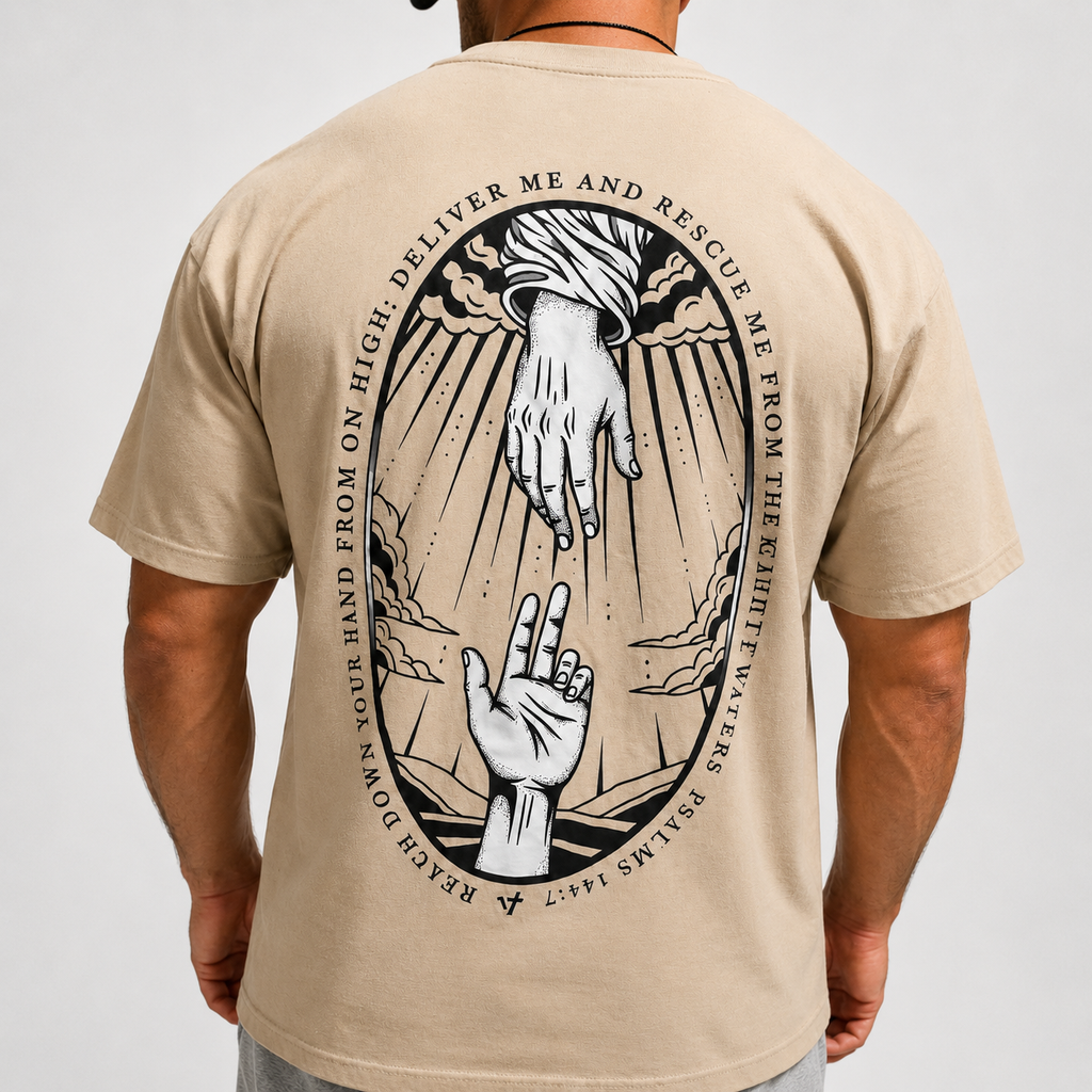 Hand of God Oversized Graphic Tee // Heavyweight Organic Cotton