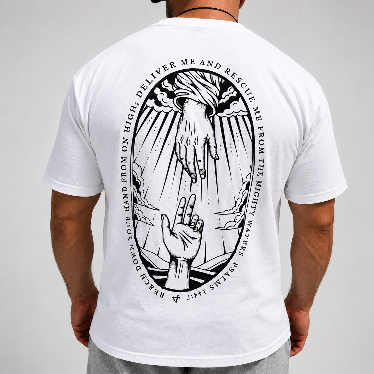 Hand of God Oversized Graphic Tee // Heavyweight Organic Cotton