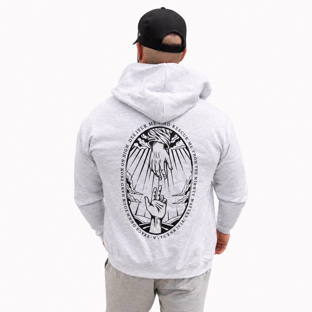 Graphic Zip Hoodie // Hand of God Design