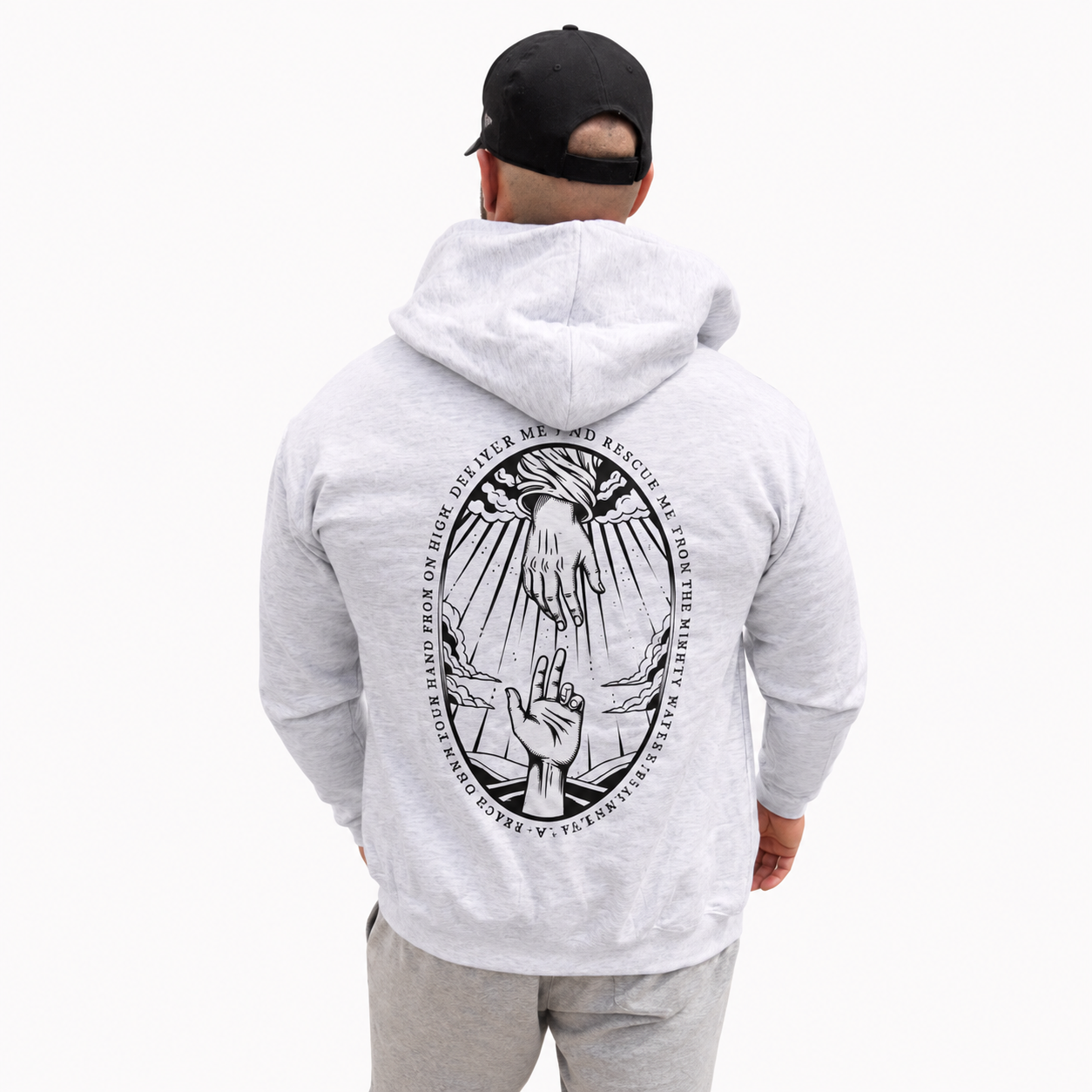 Graphic Zip Hoodie // Hand of God Design