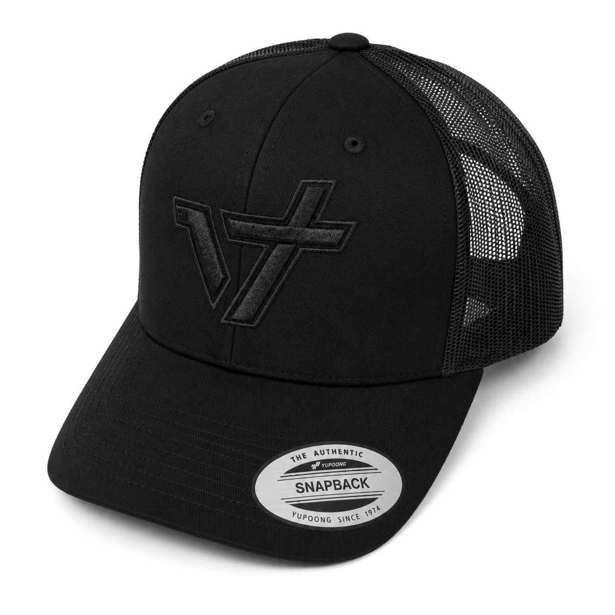 Iron Trinity Signature Snapback Cap // Mesh Back Embroidered Logo