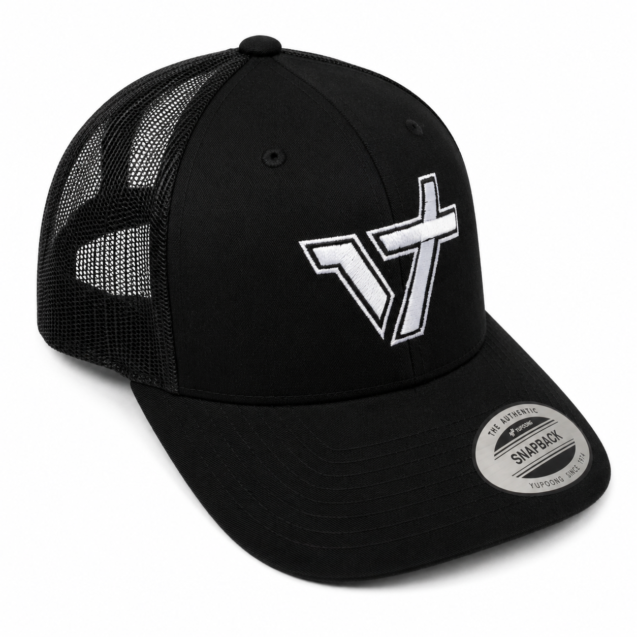 Iron Trinity Signature Snapback Cap // Mesh Back Embroidered Logo