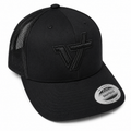Black on Black Mesh Back Signature Snapback Cap // Embroidered