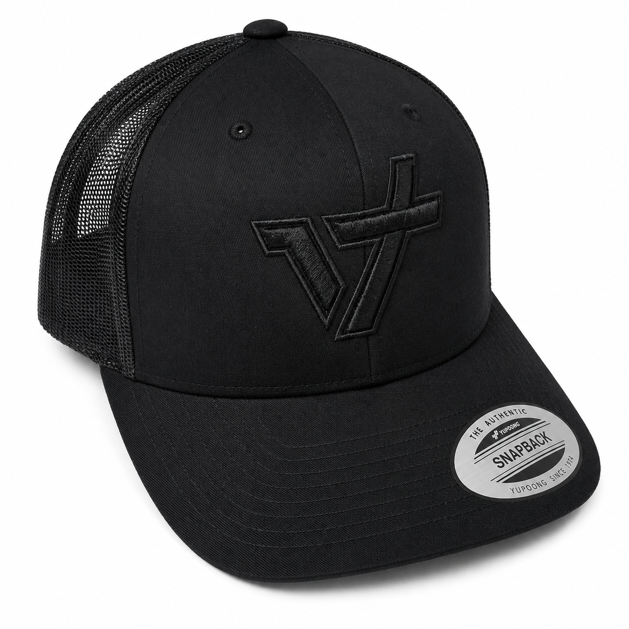 Iron Trinity Signature Snapback Cap // Mesh Back Embroidered Logo