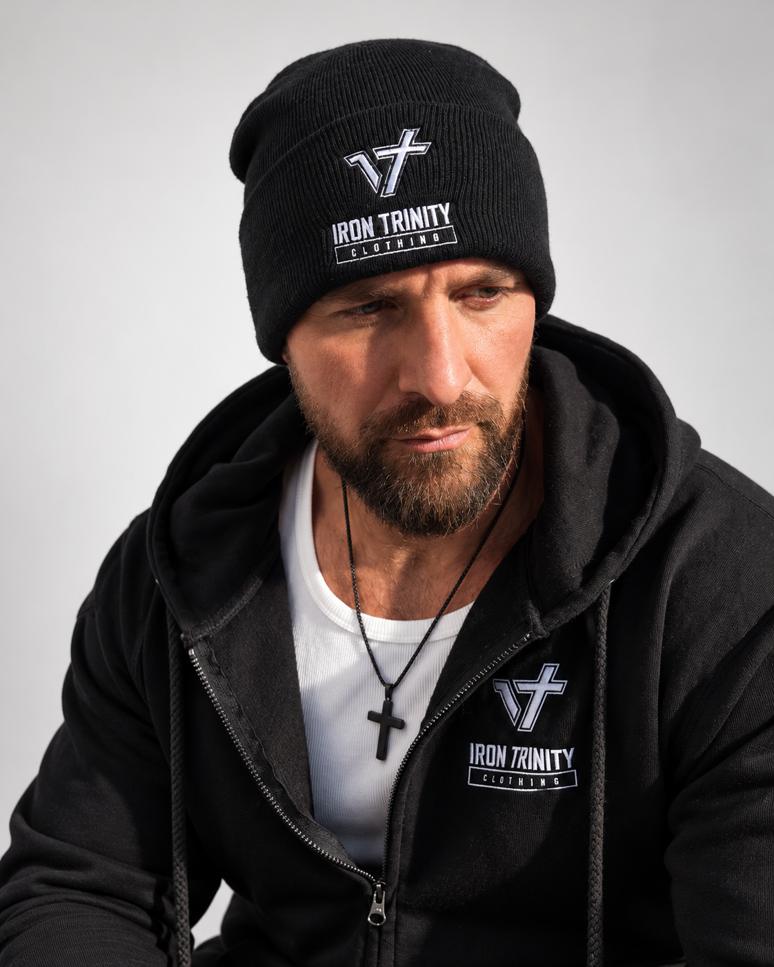 NEW! Pre-Order Embroidered Beanie Hat // Iron Trinity Logo